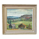 Carl Stenshammar, Swedish Landscape, 1950s, Oil on Canvas, Framed