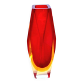 Sommerso vase prism, Flavio Poli, Murano 1970