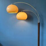 Mid-century Dijkstra double arc mushroom floor lamp