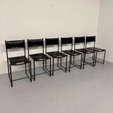 6 chaises en cuir « 101 » design italien Belotti Alias 1980 vintage