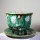 Large antique English majolica planter attributed to J. Holdcroft circa 1870-1880.