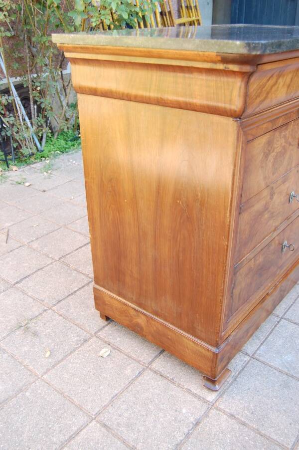 small Louis Philippe period walnut chest of drawers from the 19th century