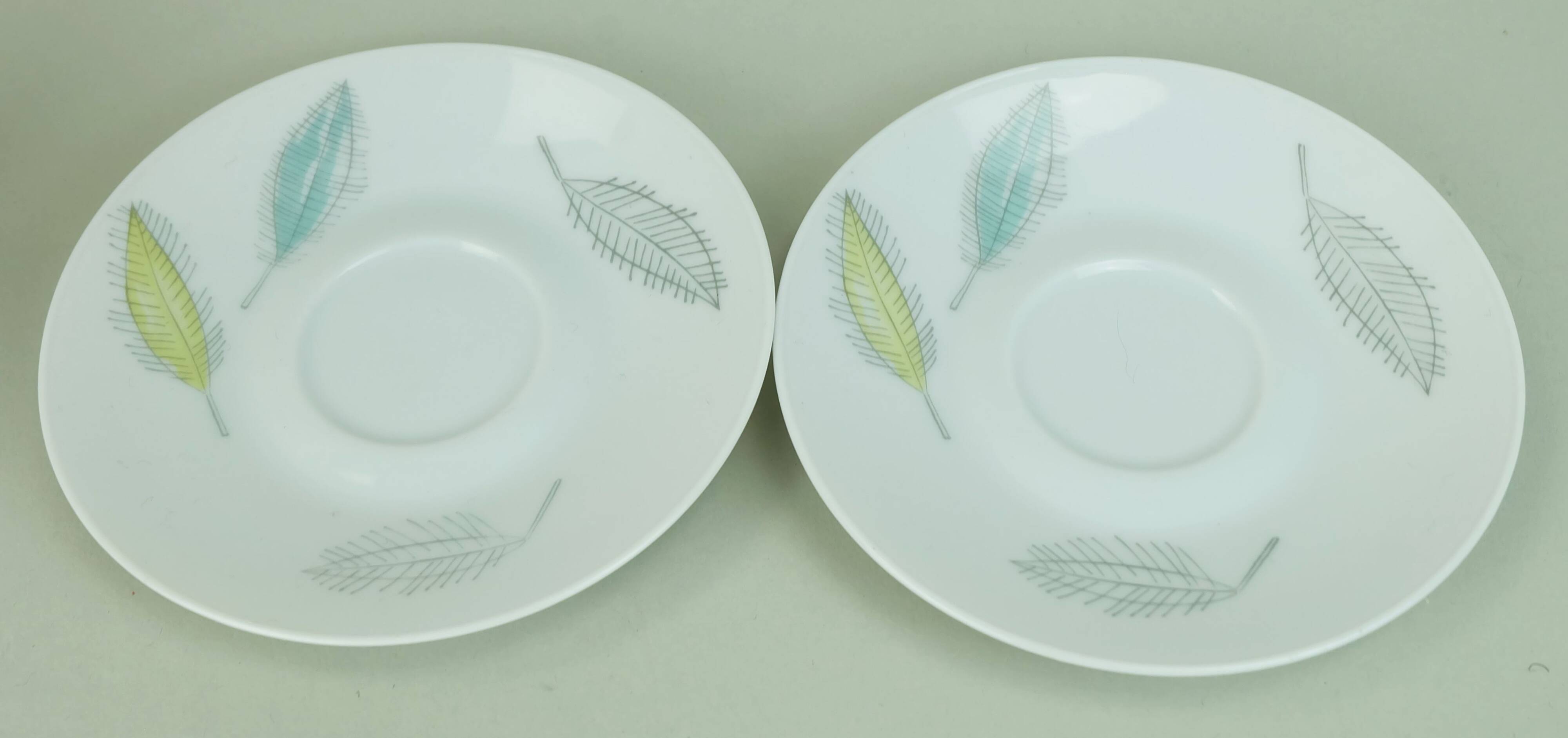 8-piece MOCHA SET rosenthal form 2000 raymond loewy decor falling leaves