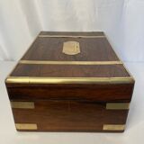 Old travel box solid mahogany writing board and nineteenth century brass