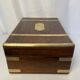 Old travel box solid mahogany writing board and nineteenth century brass