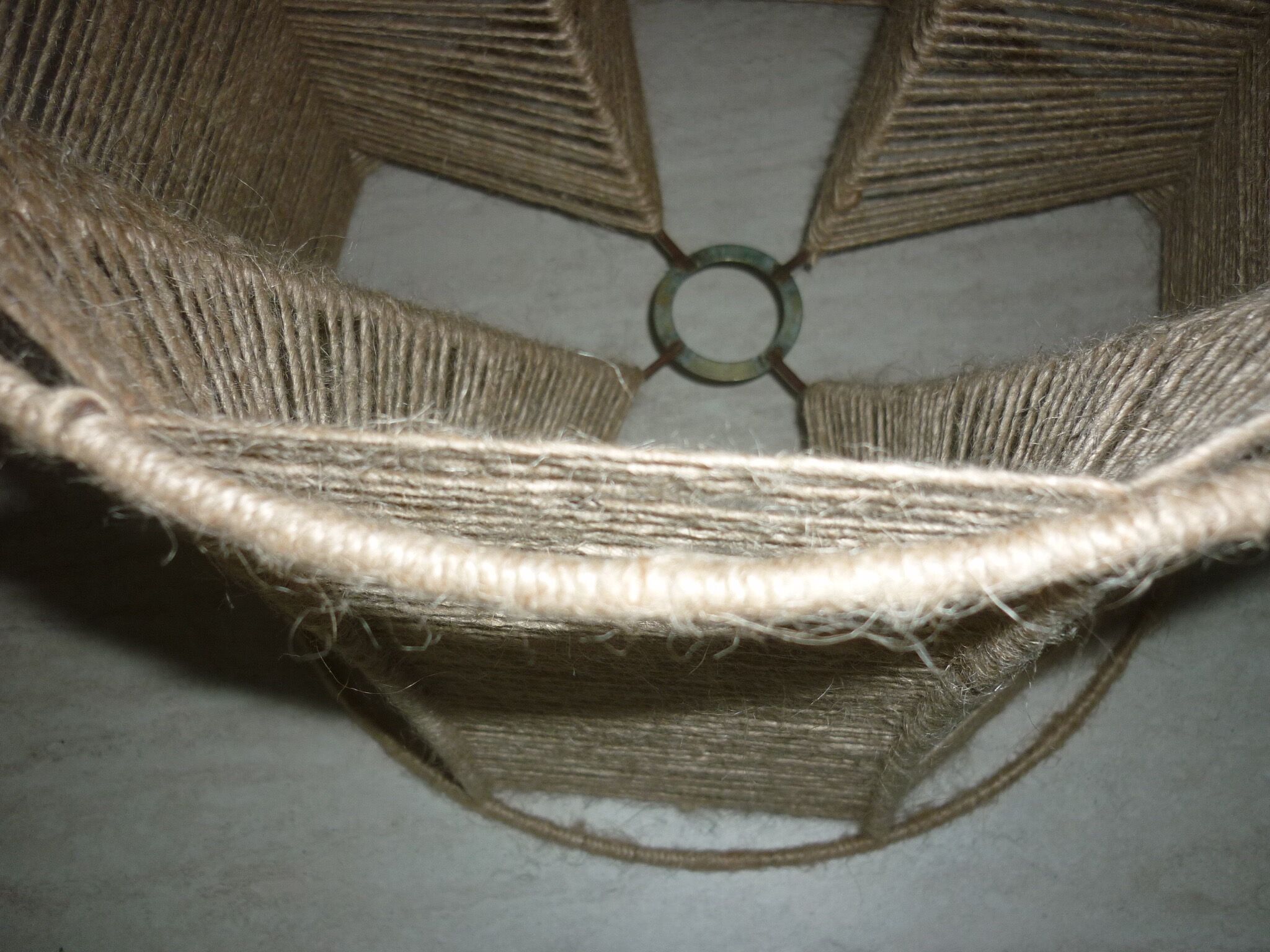 Lampshade in jute thread geometric shape 35 cm