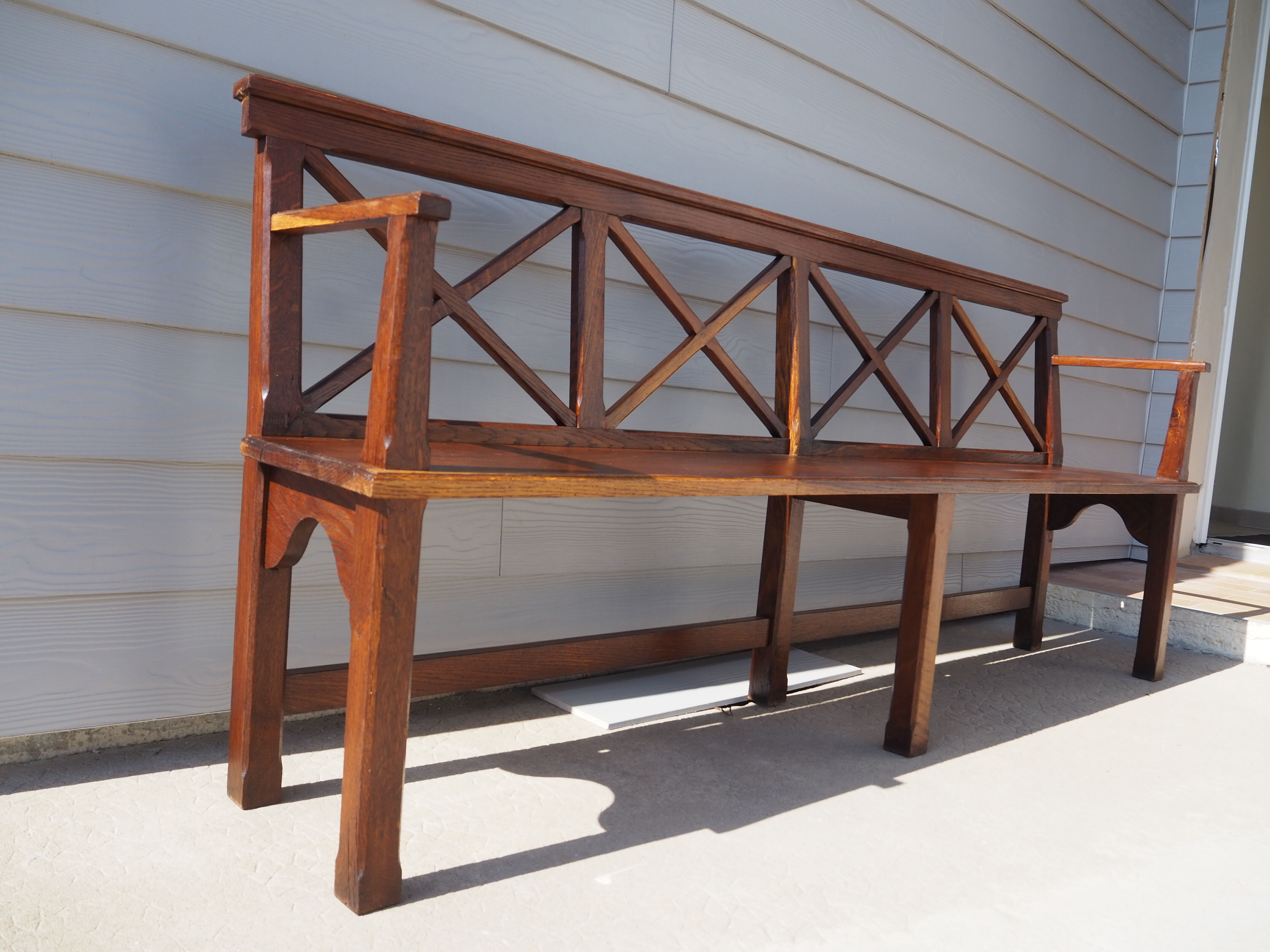 Solid oak bench