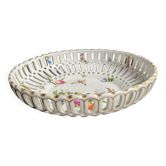 Openwork porcelain bowl with hand decoration – Von Schierholz manufactory in Plaue