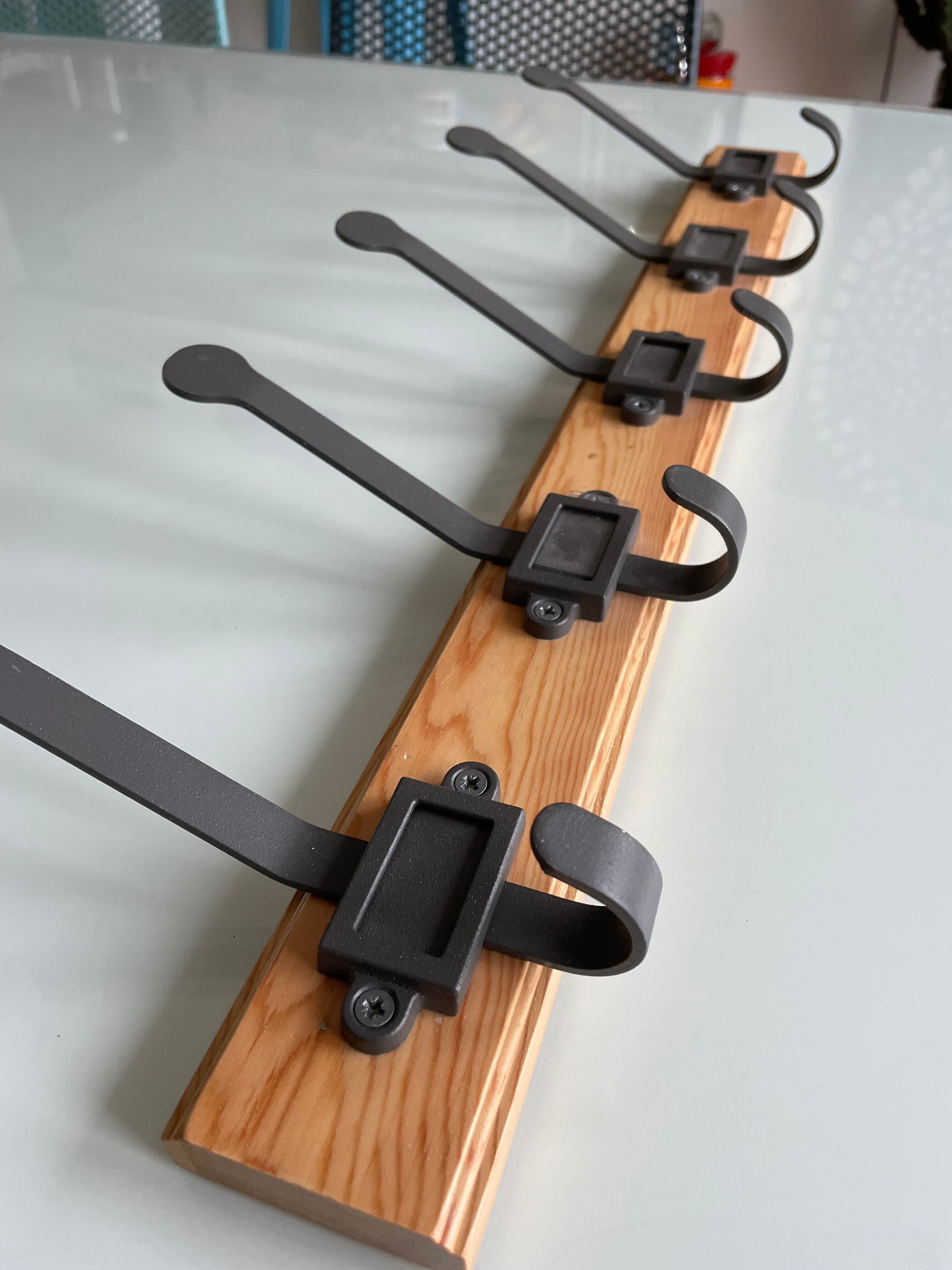 Wall coat rack wood and metal