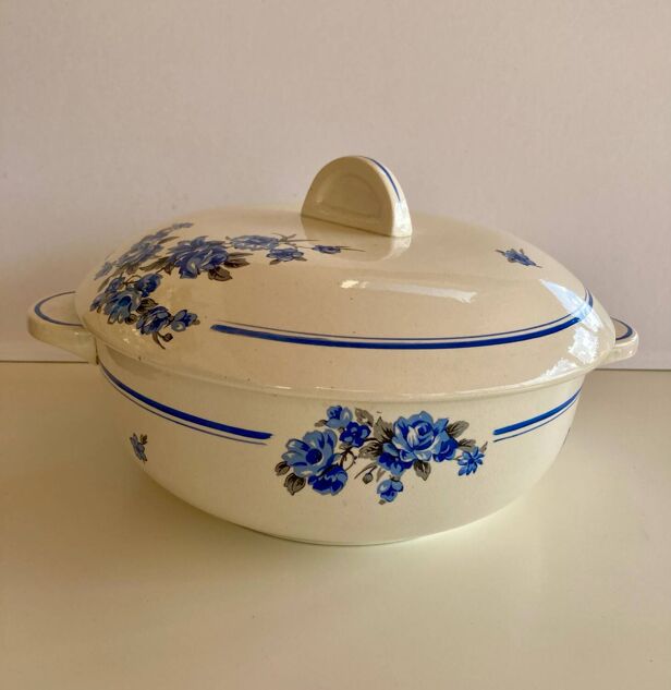 Vintage faience soup tureen Salins