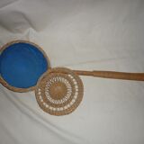 Rattan basket with long handle and lid