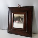 Huguenot mirror - double bottom - Wood