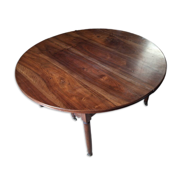 Ancienne table de menuisier en noyer extensible 18 personnes