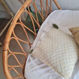 Vintage rattan and wicker bed