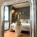 Miroir Louis-Philippe ancien argenté XIXème