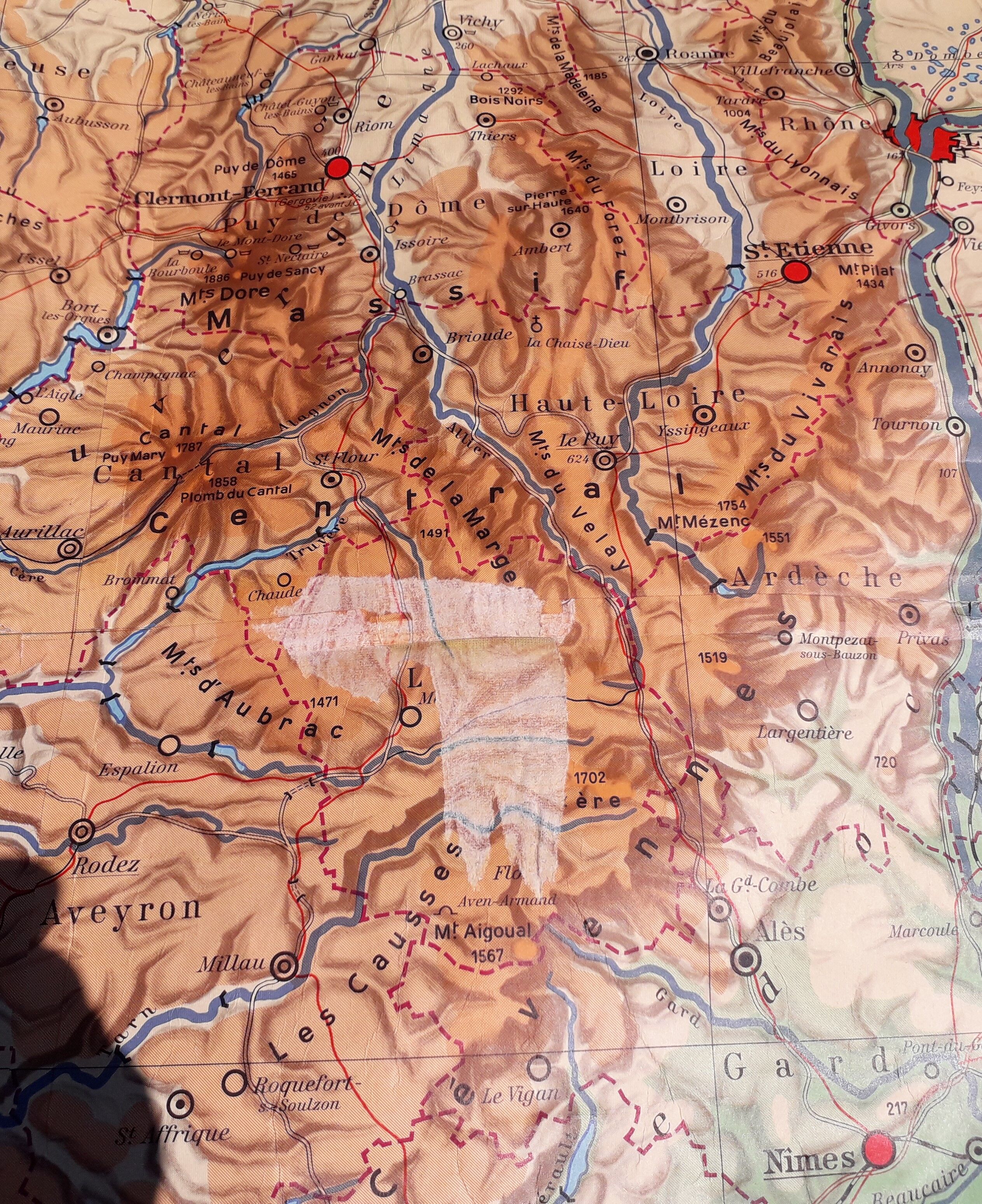 School poster map of France 60s