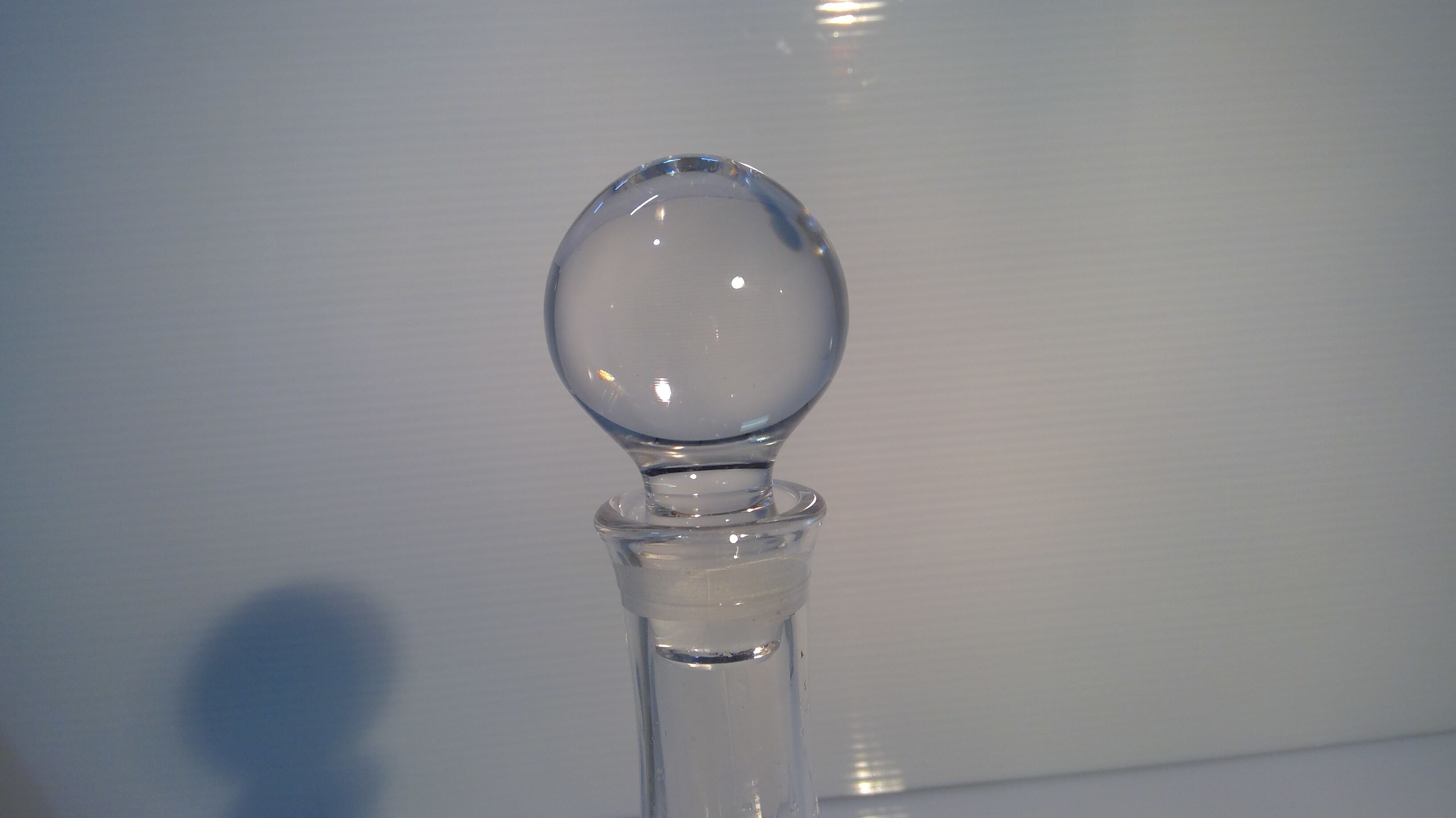 Two Godronnée glass decanters