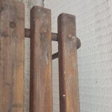 School bench wood and vintage metal