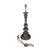 Pied de lampe en bois tourné ancien