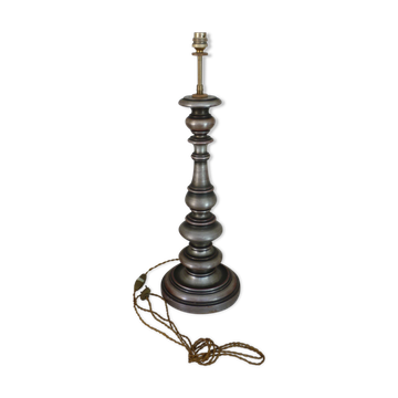 Old turned wooden lamp foot