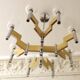 Italian 8-arm brass and glass chandelier by Sciolari, 1970s