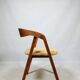 Vintage dining chairs oak wood yellow mellow Boho upholstery