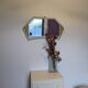 Beveled hexagonal mirror shabby chic style 79 x 42 cm