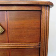 Art Deco chest of drawers - 4 drawers - locks - checkered wood veneer top - 50s