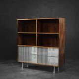 Vintage Mid-Century Scandinavian Modern Rosewood Highboard with Glass, 1960