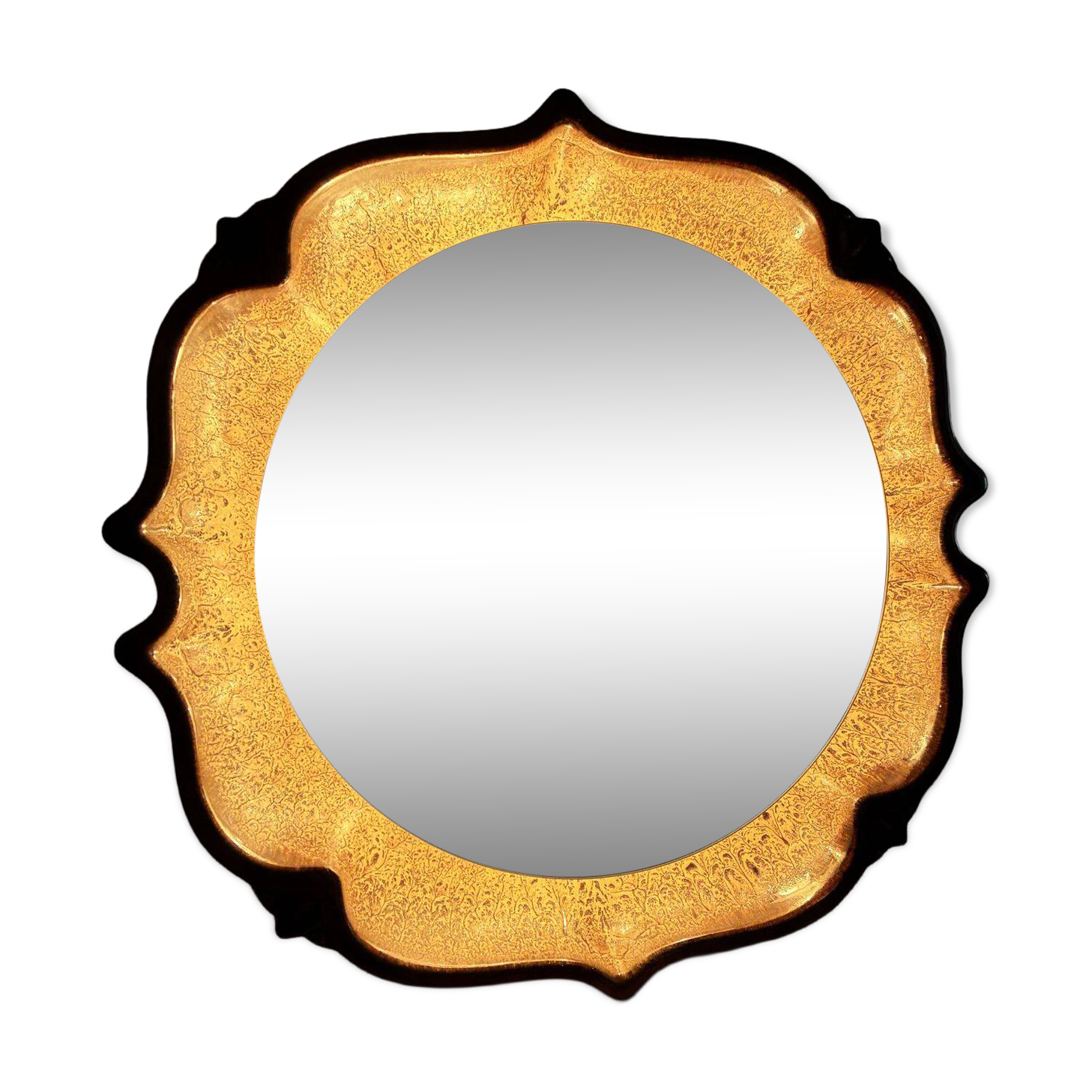 PAN Keramik illuminated ceramic wall mirror, West Germany, 1970s