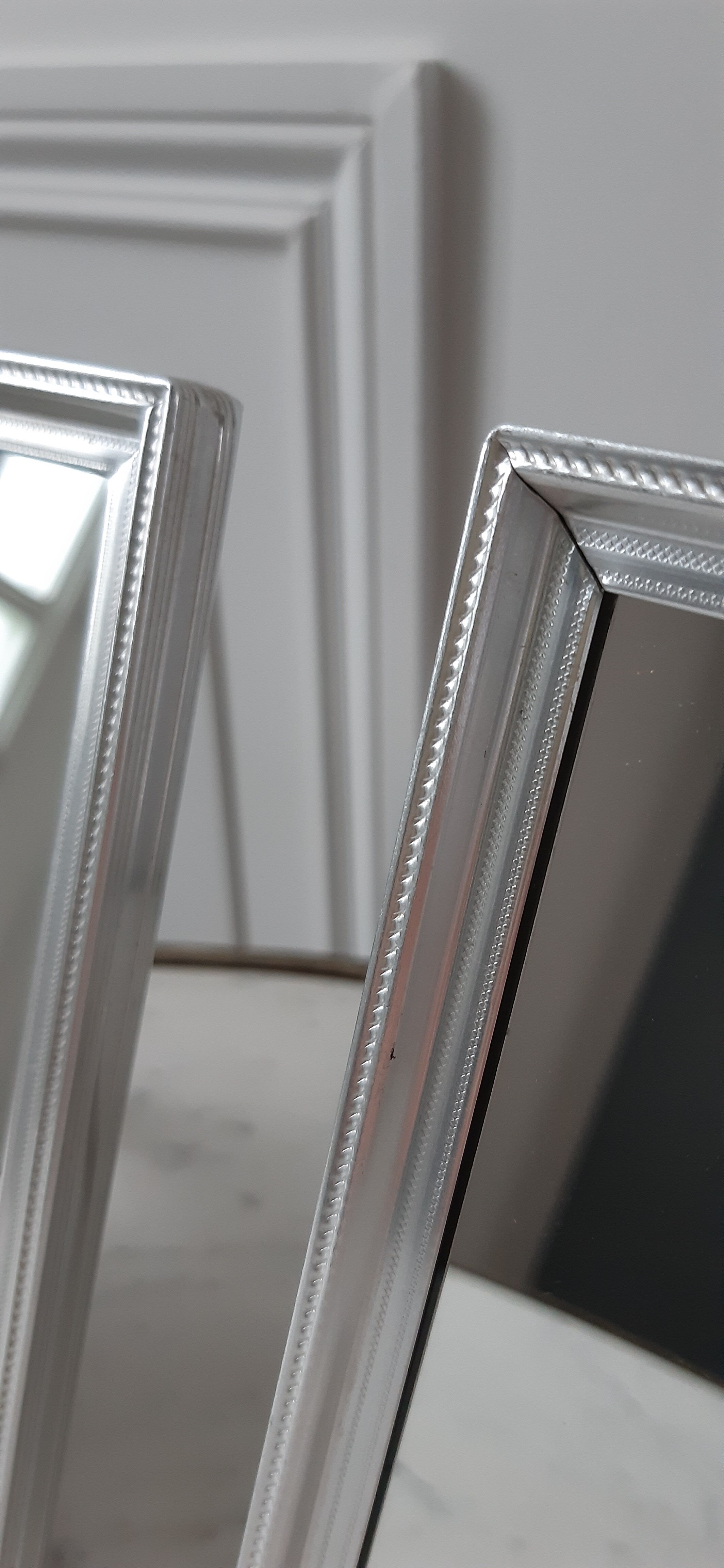 Paire de miroirs de barbier en aluminium