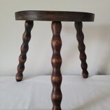Tripod stool with turned wooden legs