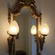 Pair of torch wall lights in Louis XVI style in 19th-century bronze.