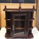 Vintage wooden showcase with 3 shelves, wenge color.