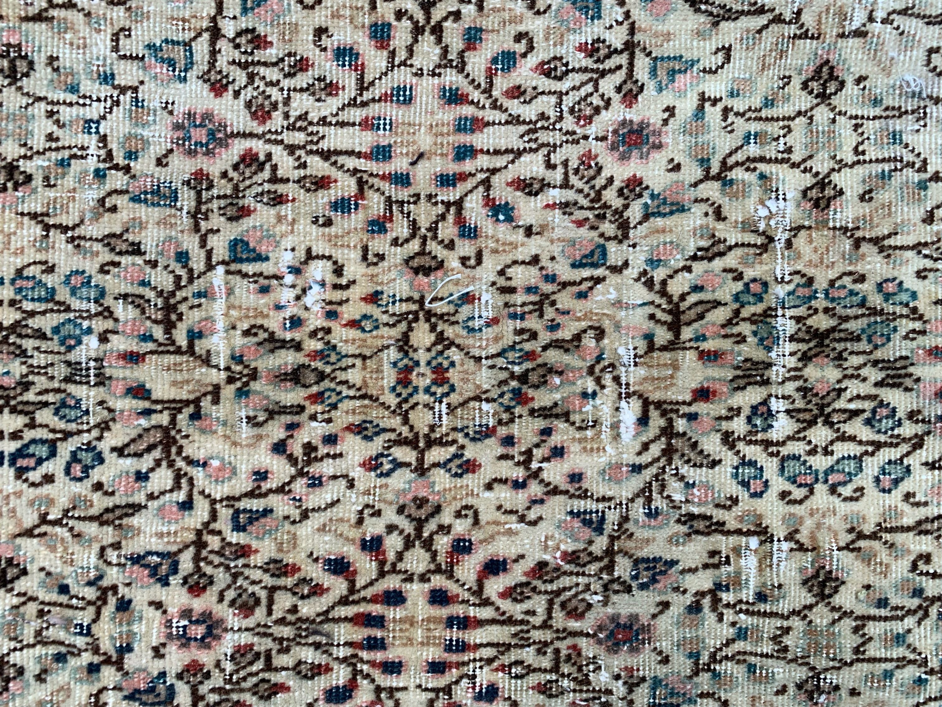 Vintage Square Turkish Rug 245x200 cm, Tribal Wool Carpet Large