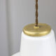 Mid-century Brass and Opaline Pendant Lamp, Italy