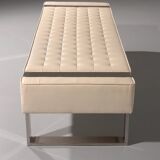 Leather bench with chrome base from Germany 1980