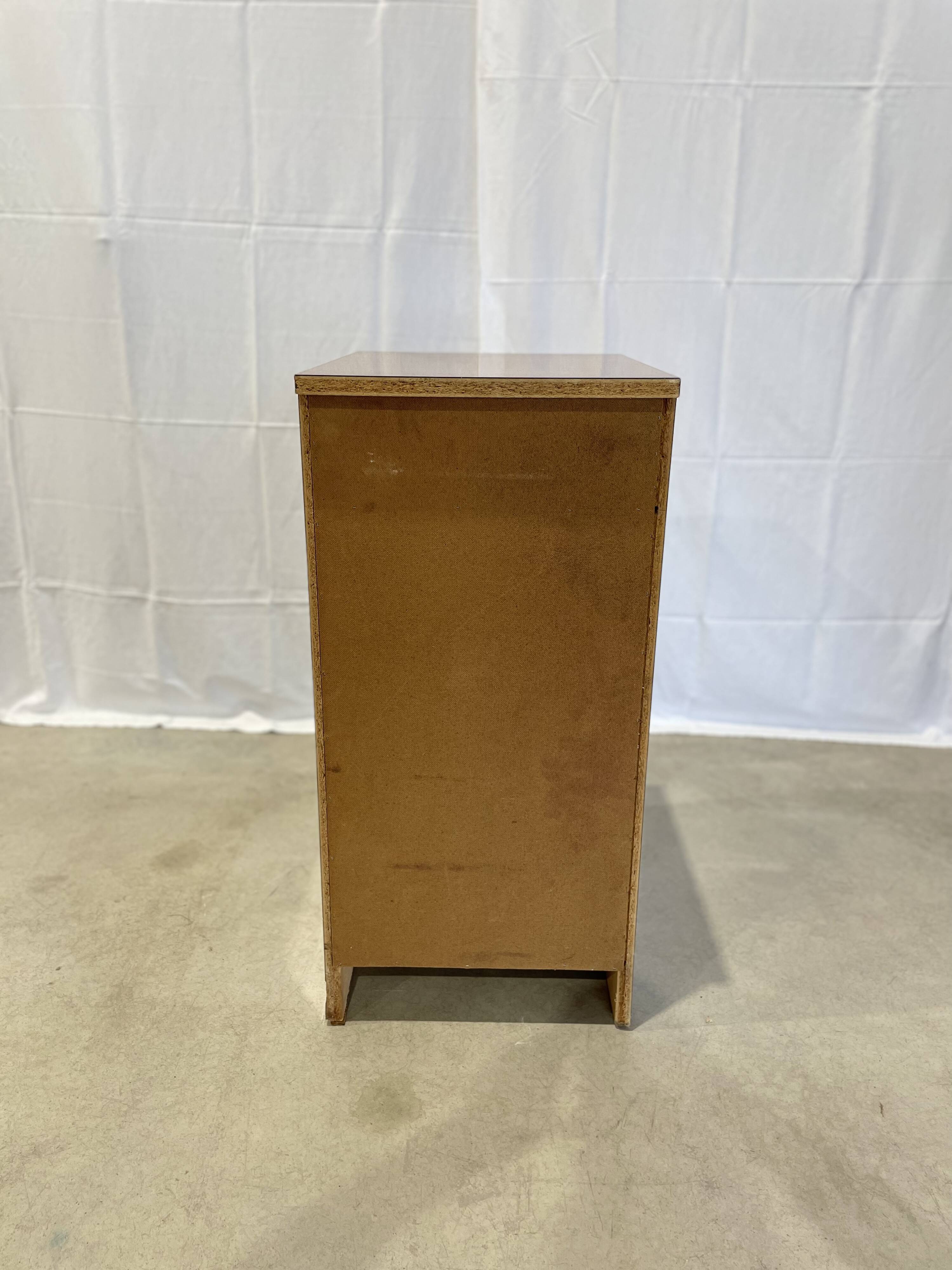 Vintage white and brown formica dresser with 4 deep drawers