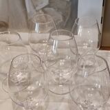6 verres à cognac en cristal, estampillés Bayel