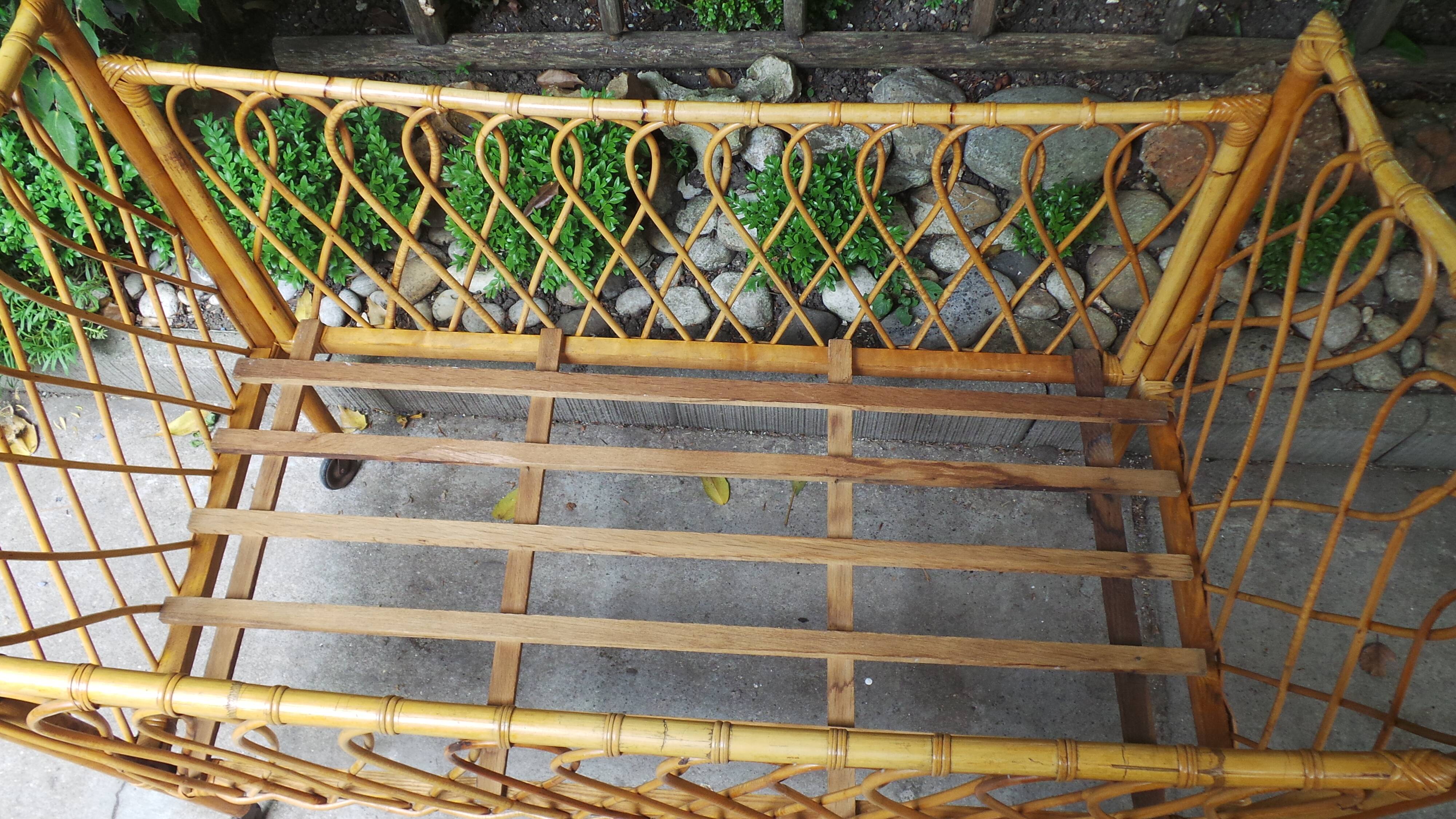 Rattan crib of the 50s