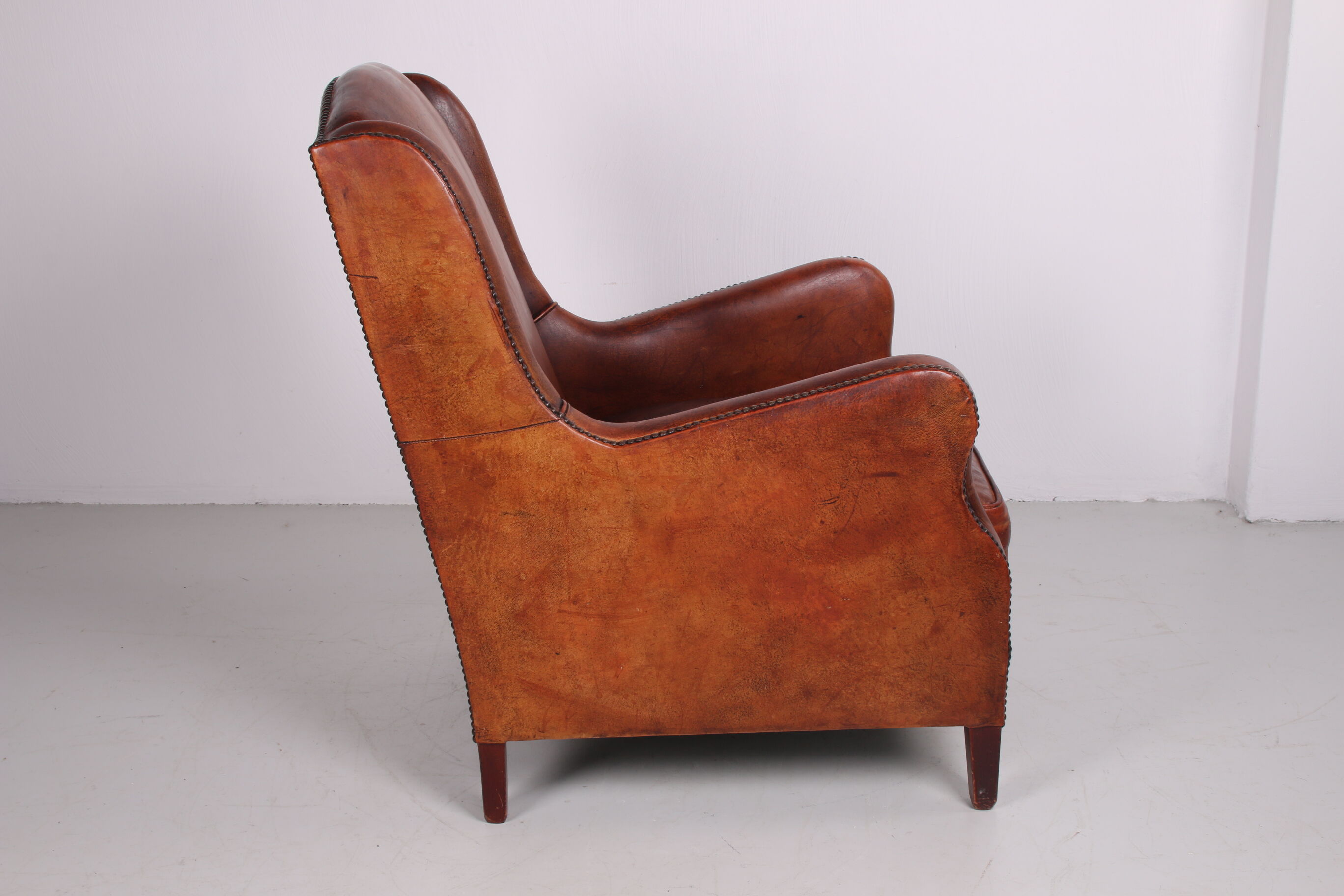 Sheep leather Club armchair, 1970s