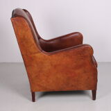Sheep leather Club armchair, 1970s