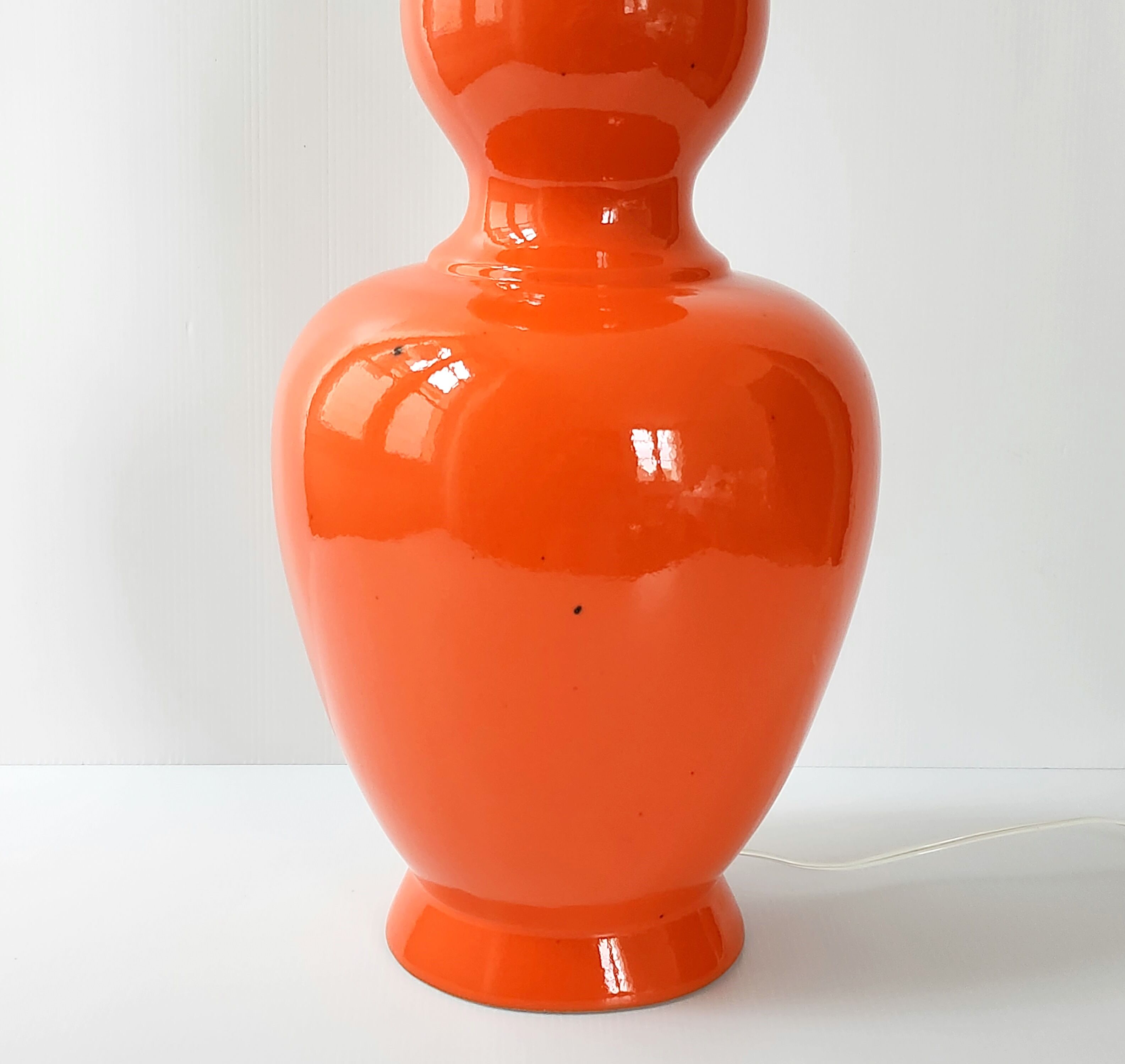 Vintage lamp foot 1960 ceramic orange