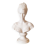Resin women's bust, signed F.G.