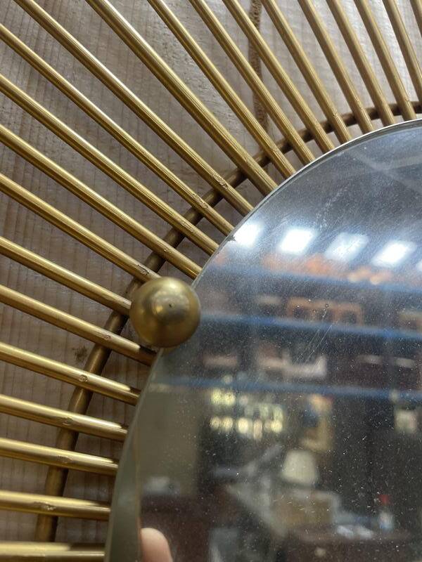 Miroir soleil en laiton vintage 1970