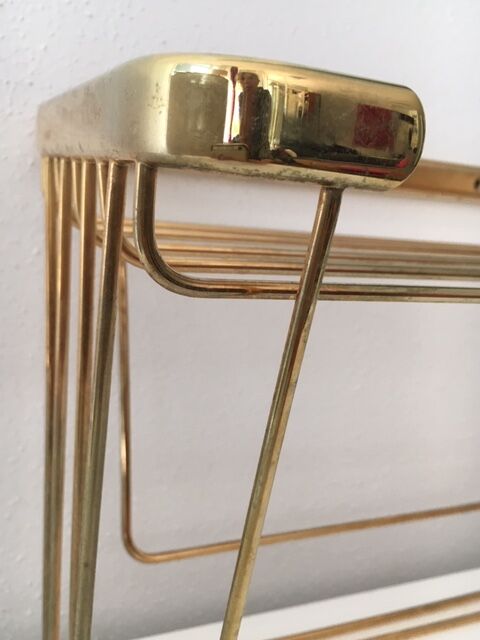 Art deco golden brass shelf 1950