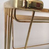 Art deco golden brass shelf 1950