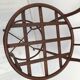 Pair of vintage bar high chairs in copper and wrought iron