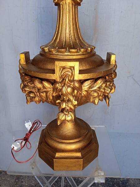 90cm lamp carved gilded wood Louis XVI style
