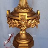 Lampe 90cm bois sculpté doré style Louis XVI